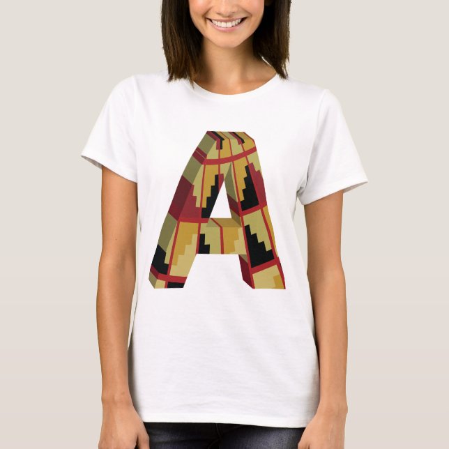 Camiseta Aztec Navajo Pattern Letter A (Frente)