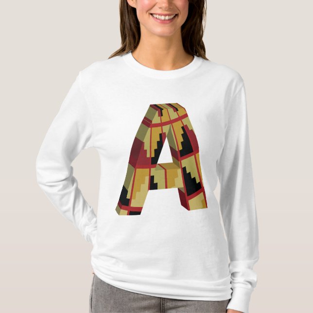 Camiseta Aztec Navajo Pattern Letter A (Frente)