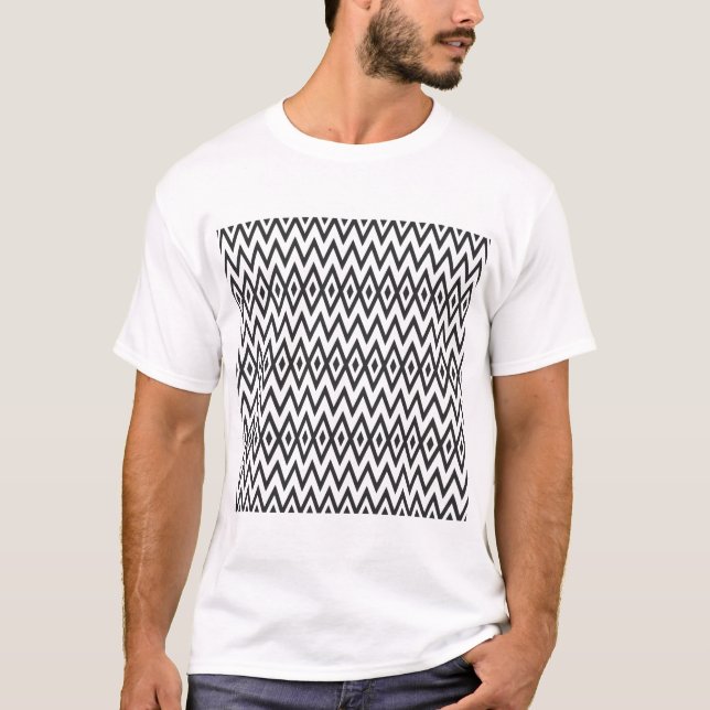 Camiseta Aztec Padrão Sem Costura Design Étnica T-Shirt (Frente)