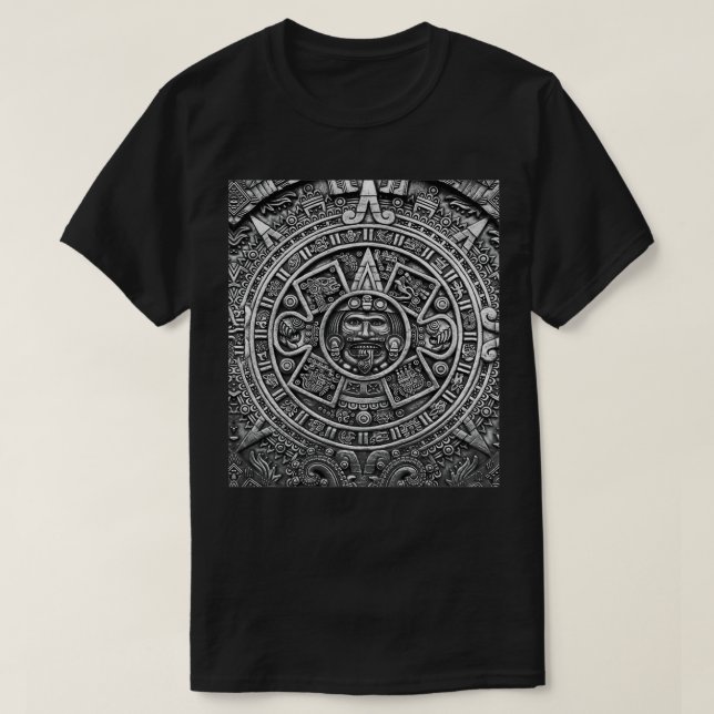 Camiseta Aztec Pride Aztec Stone Clássico Aztec TSirt (Frente do Design)