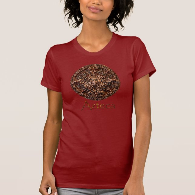 Camiseta AZTEC Sun Calender Arte Histórica Mexicana (Frente)