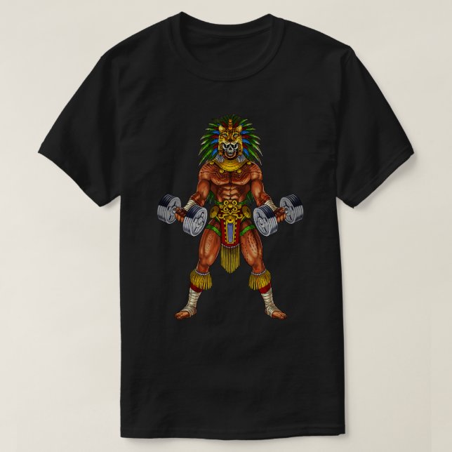 Camiseta Aztec Warrior Bodybuilder (Frente do Design)