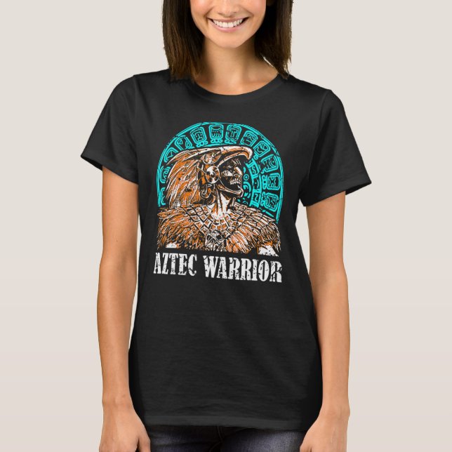 Camiseta Aztec Warrior King Mexicano Native Art Maya (Frente)
