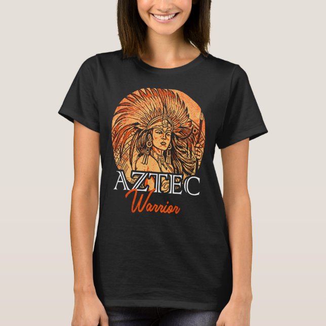 Camiseta Aztec Warrior King Mexicano Native Art Mayans (Frente)