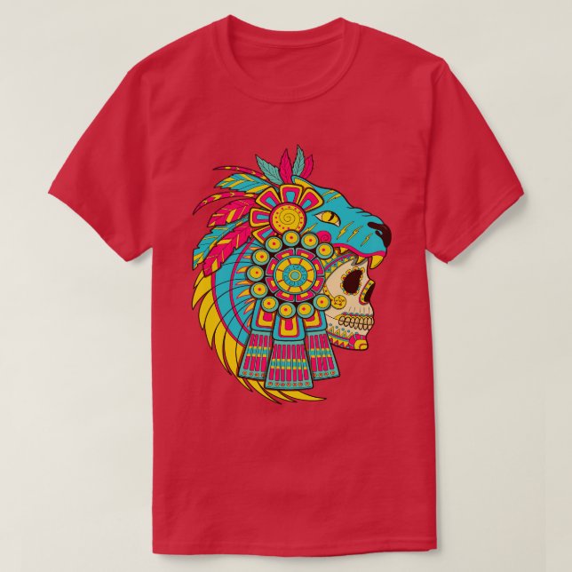 Camiseta Aztec Warrior Skull (Frente do Design)