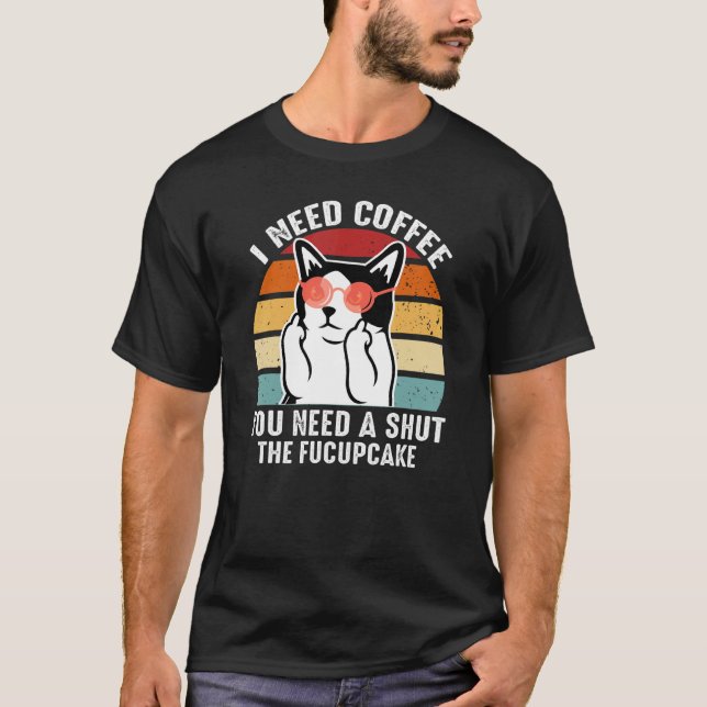 Camiseta Azuco   Coffee Cat (Frente)