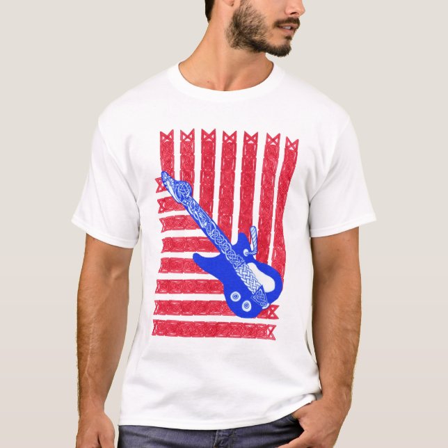 Camiseta Azuis vermelhos, brancos & celtas (Frente)