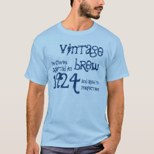 Camiseta azul 1924 da fermentação do vintage do presente 