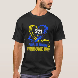 Camiseta Azul Amarelo 21 Síndrome Mundial para Baixo Consci