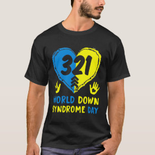 Camiseta Azul Amarelo Ele 21 Sindroma Mundial para Baixo Da