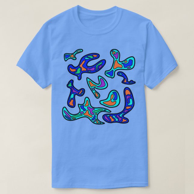 Camiseta azul ameba 1 (Frente do Design)
