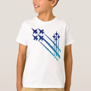 Camiseta Azul Anjos Duplos Diamantes Kids T-Shirt