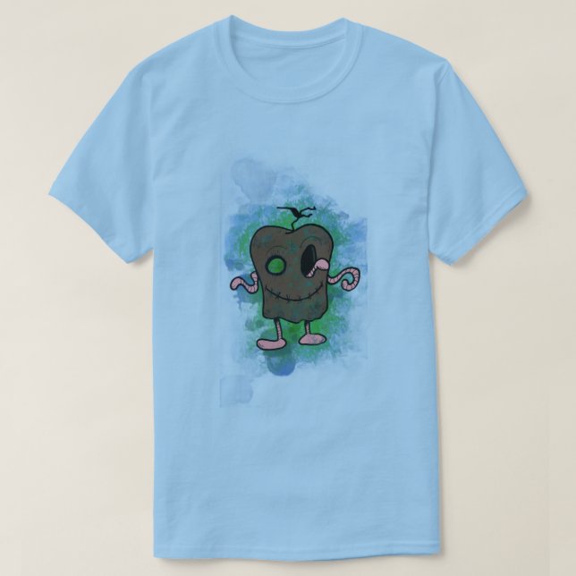 Camiseta Azul Apple Zombie (Frente do Design)