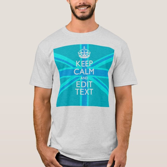 Camiseta Azul Aqua Mantenha Calma E Seu Rato De Texto (Frente)