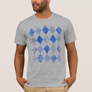 Camiseta Azul Argyle do vintage