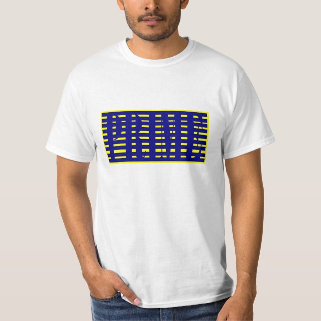 Camiseta Azul autêntico e amarelo principais (Frente)