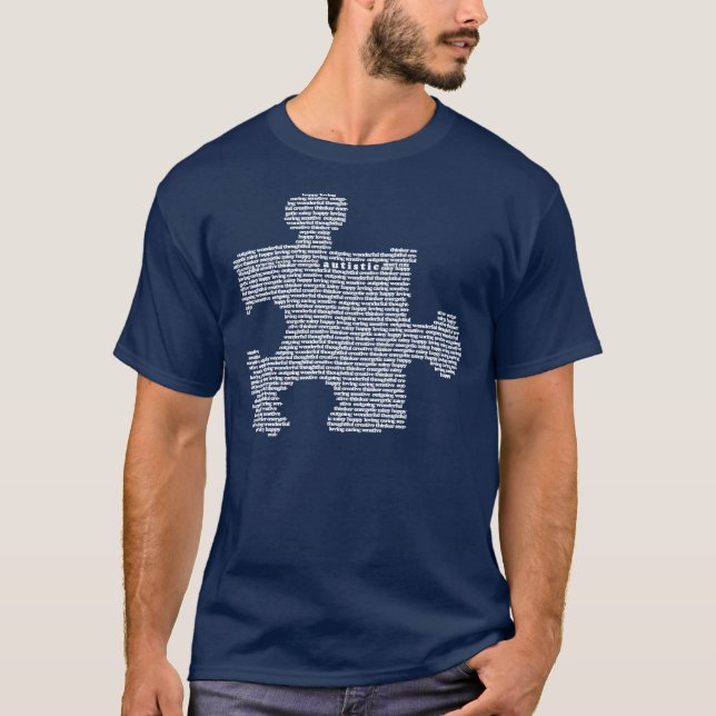 Camiseta Azul Autismo Quebra-cabeça Peice (Frente)