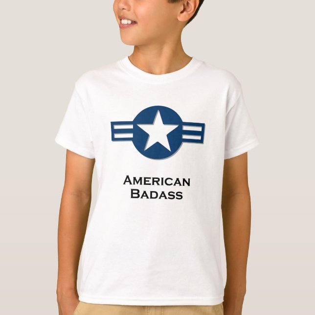 Camiseta Azul Badass Americano (Frente)