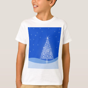 Camiseta Azul Branca, Árvore de Natal Meritíssimo, Estrelas