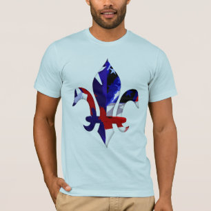 Camiseta Azul branco vermelho -2 da flor de lis