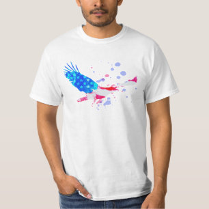 Camiseta Azul branco vermelho da bandeira de Eagle EUA do