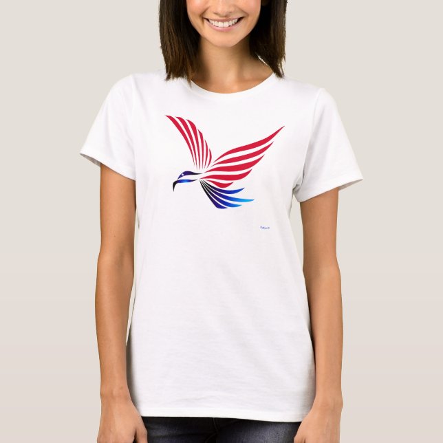 Camiseta Azul branco vermelho de Eagle (Frente)