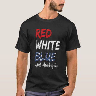 Camiseta Azul Branco Vermelho E Uísque Também
