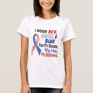 Camiseta Azul branco vermelho para meu namorado