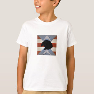 Camiseta Azul branco vermelho patriótico com águia