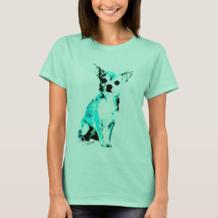 Camiseta Azul Chiwawa do t-shirt das mulheres