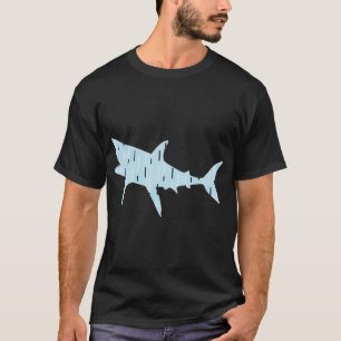 Camiseta azul claro e tubarão