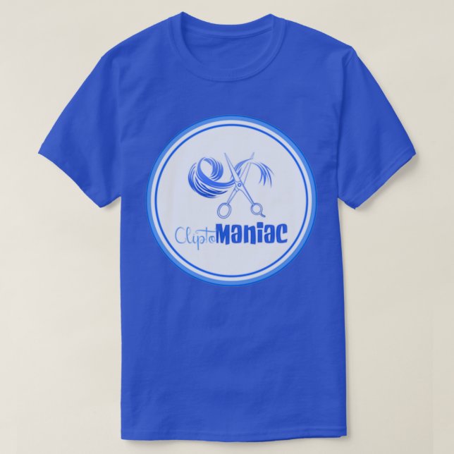 Camiseta Azul CliptoMANIAC em azul (Frente do Design)