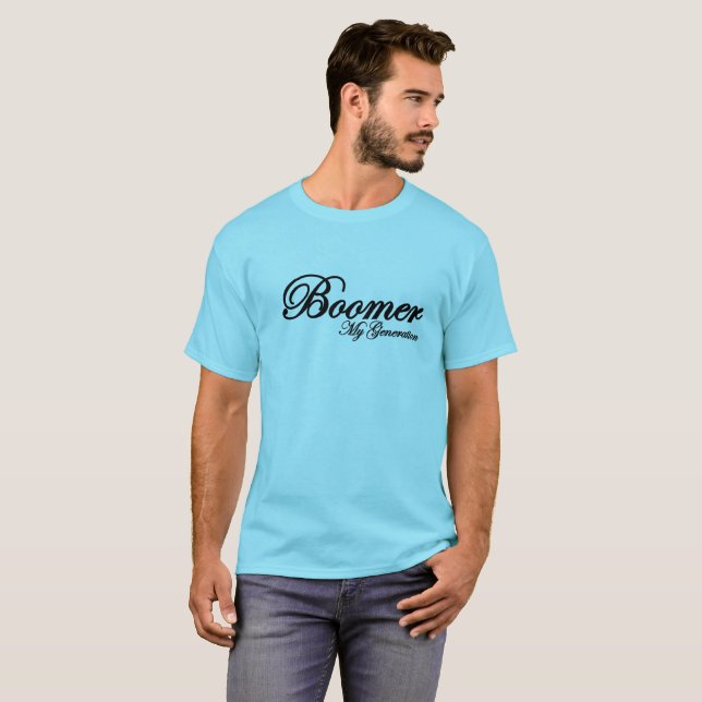 Camiseta azul da geração Boomer (Frente Completa)