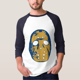 Camiseta azul da máscara do hóquei