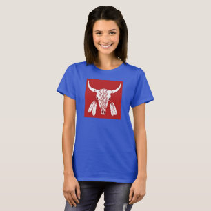 Camiseta azul das mulheres do Red Ghost Dance Buff