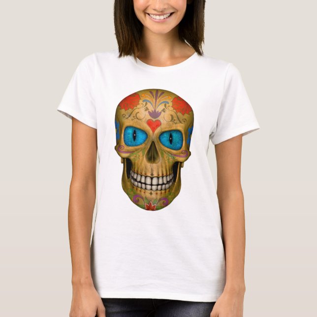 Camiseta Azul De Açúcar Zombie Morta Sem Morte (Frente)