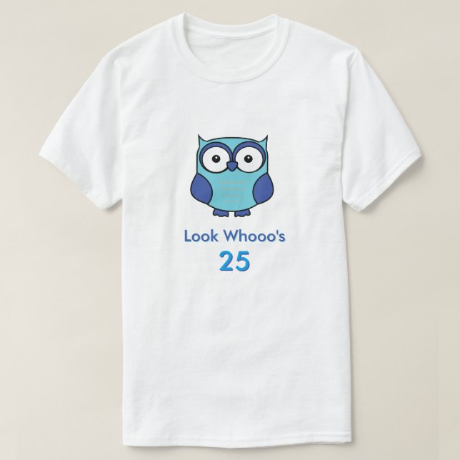 Camiseta Azul de Aniversário Personalizado (Frente do Design)