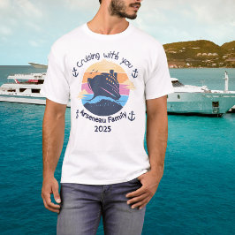 Camiseta Azul de Cruzeiro Familiar Personalizar