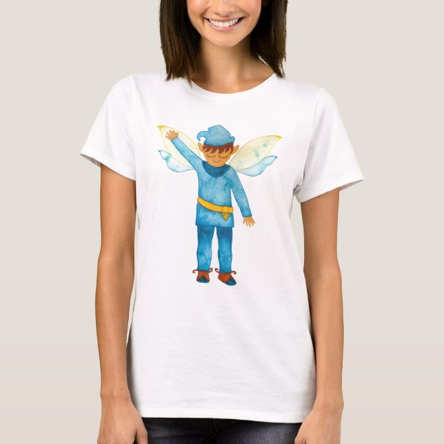 Camiseta Azul De Elfo Cheerful (Frente)