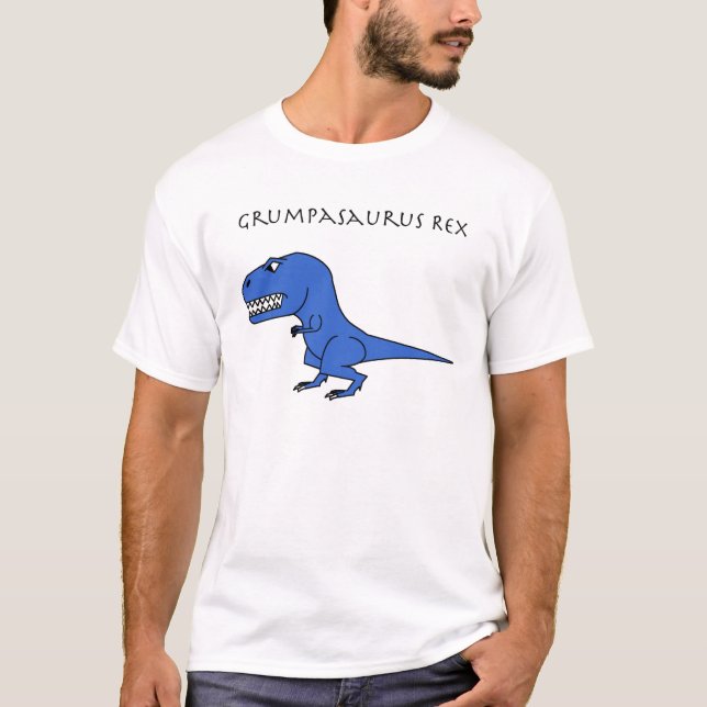 Camiseta Azul de Grumpasaurus Rex (Frente)