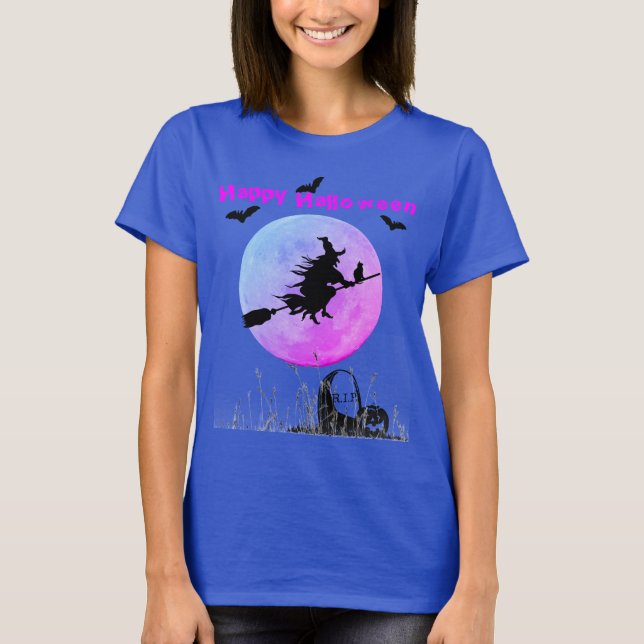 Camiseta Azul de Halloween (Frente)