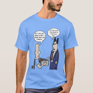 Camiseta azul de homem de cartoon