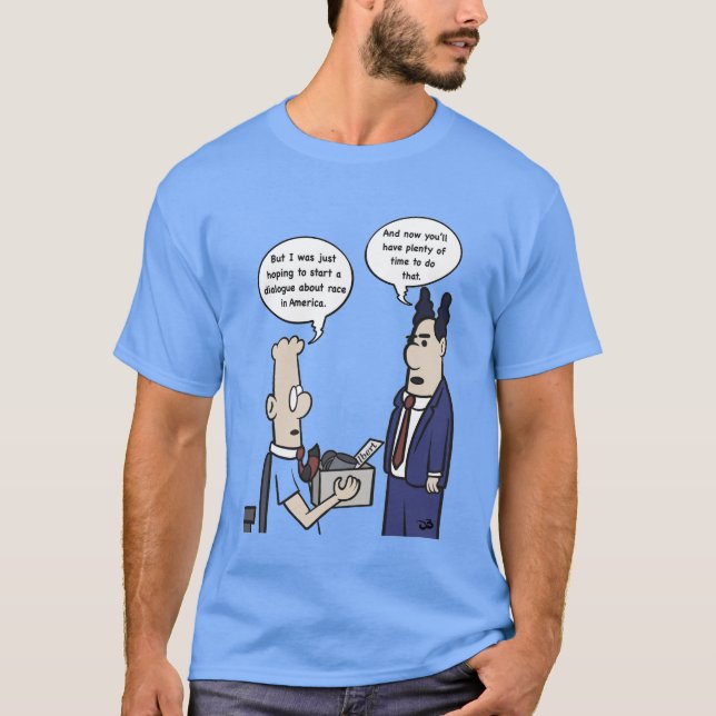 Camiseta azul de homem de cartoon (Frente)