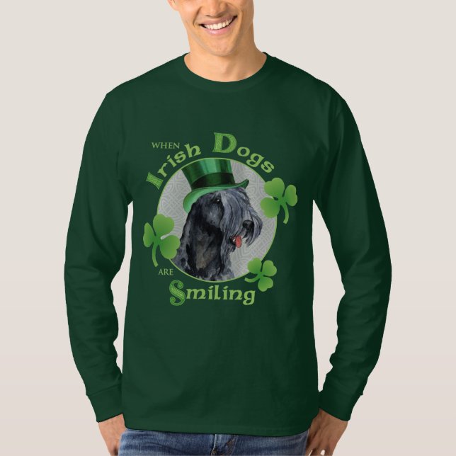 Camiseta Azul de Kerry Terrier do dia de St Patrick (Frente)