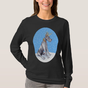 Camiseta Azul de Natal Dane Reindeer