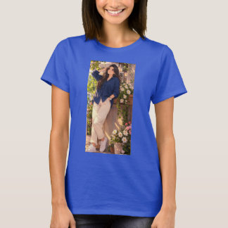 Camiseta azul de verão para meninas.