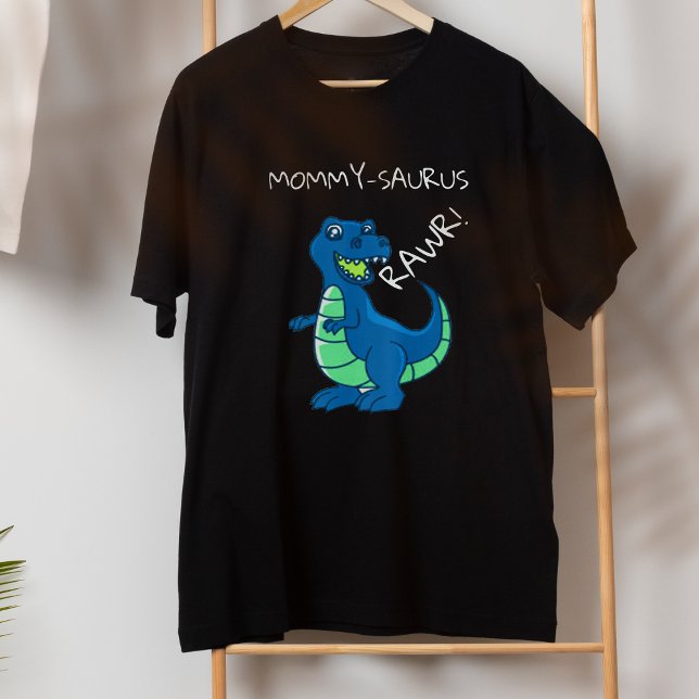 Camiseta Azul, Dinossauro Verde Aniversário Mãe do Aniversá (Blue Green Dinosaur Birthday Mom of birthday Boy T-Shirt)