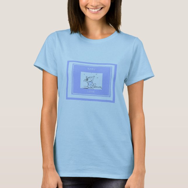 CAMISETA AZUL DO AMOR DO BEBÊ (Frente)