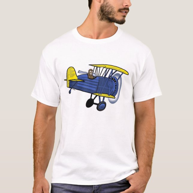 Camiseta Azul do biplano (Frente)