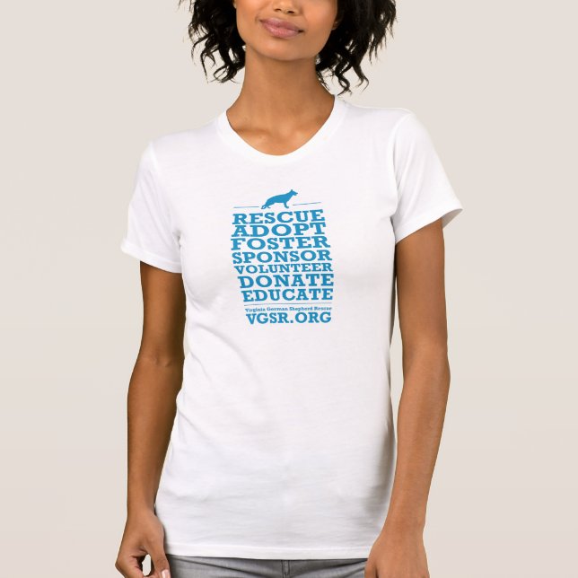 Camiseta Azul do bloco de palavra do salvamento das (Frente)